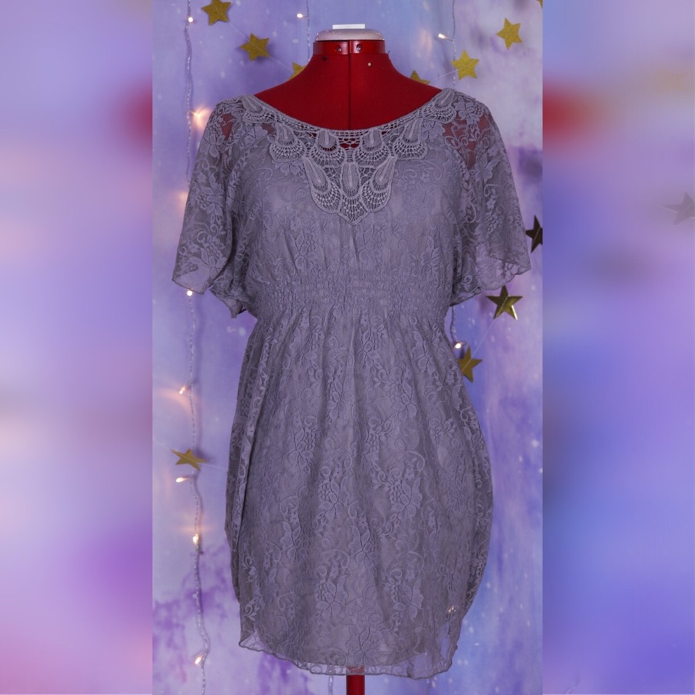Light grey bohemian lace blouse